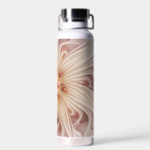 抽象芸術モダンピーチパステルフラワーフラクタルアート ウォーターボトル (背面)