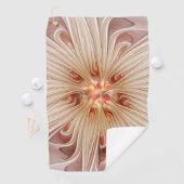 抽象芸術モダンピーチパステルフラワーフラクタルアート ゴルフタオル (インサイチュ)