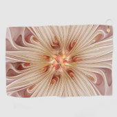 抽象芸術モダンピーチパステルフラワーフラクタルアート ゴルフタオル (横)