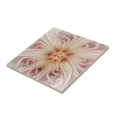 抽象芸術モダンピーチパステルフラワーフラクタルアート タイル (側面)