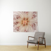 抽象芸術モダンピーチパステルフラワーフラクタルアート タペストリー (インサイチュ(横))