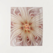 抽象芸術モダンピーチパステルフラワーフラクタルアート タペストリー (正面)
