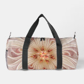 抽象芸術モダンピーチパステルフラワーフラクタルアート ダッフルバッグ (裏面)