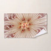 抽象芸術モダンピーチパステルフラワーフラクタルアート バスタオルセット (ハンドタオル)