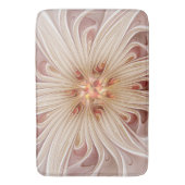 抽象芸術モダンピーチパステルフラワーフラクタルアート バスマット (正面縦)