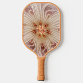 抽象芸術モダンピーチパステルフラワーフラクタルアート ピックルボールラケット (裏面)