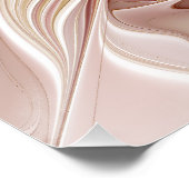 抽象芸術モダンピーチパステルフラワーフラクタルアート ポスター (コーナー)