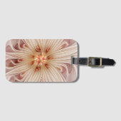 抽象芸術モダンピーチパステルフラワーフラクタルアート ラゲッジタグ (正面横)