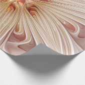 抽象芸術モダンピーチパステルフラワーフラクタルアート ラッピングペーパー (角)