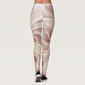 抽象芸術モダンピーチパステルフラワーフラクタルアート レギンス (裏面)