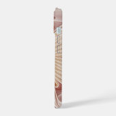 抽象芸術モダンピーチパステルフラワーフラクタルアート iPhone 15ケース (左側面)