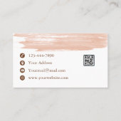 抽象芸術モダンピーチブラシストロークブティック 名刺 (裏面)