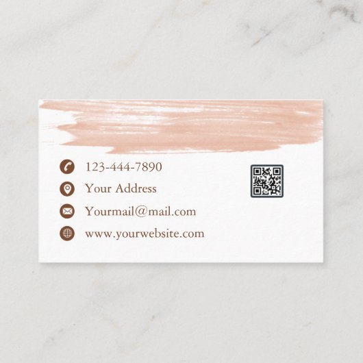 抽象芸術モダンピーチブラシストロークブティック 名刺 (裏面)