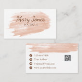 抽象芸術モダンピーチブラシストロークブティック 名刺 (正面/裏面)