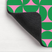 抽象芸術モダンフォレストグリーン&ピンクミッドセンチュリー マウスパッド (コーナー)