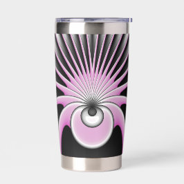 抽象芸術モダンフラクタルアートピンクグレーブラック姿 保温保冷タンブラー