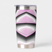 抽象芸術モダンフラクタルアートピンクグレーブラック姿 保温保冷タンブラー (右面)