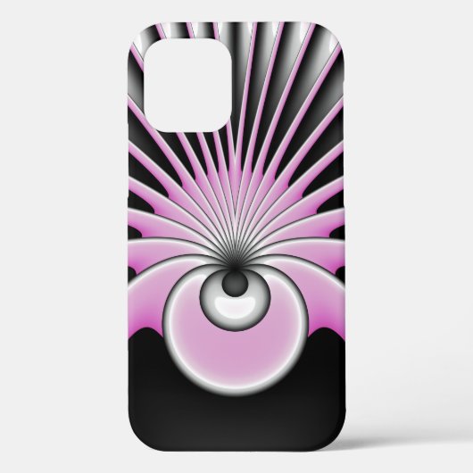 抽象芸術モダンフラクタルアートピンクグレーブラック姿 Case-Mate iPhoneケース (裏面)