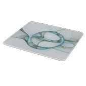 抽象芸術モダンフラクタルアートブルーターコイズグレー カッティングボード (角)