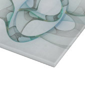 抽象芸術モダンフラクタルアートブルーターコイズグレー カッティングボード (角)