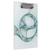 抽象芸術モダンフラクタルアートブルーターコイズグレー クリップボード (右)