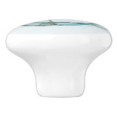 抽象芸術モダンフラクタルアートブルーターコイズグレー セラミックノブ (側面)