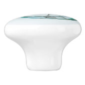 抽象芸術モダンフラクタルアートブルーターコイズグレー セラミックノブ (側面)