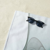 抽象芸術モダンフラクタルアートブルーターコイズグレー ビーチタオル (インサイチュ)