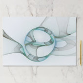 抽象芸術モダンフラクタルアートブルーターコイズグレー ペーパーパッド (インサイチュ)