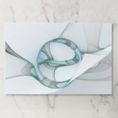 抽象芸術モダンフラクタルアートブルーターコイズグレー ペーパーパッド (折り畳み)