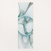 抽象芸術モダンフラクタルアートブルーターコイズグレー ヨガマット (正面)