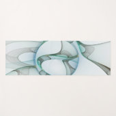 抽象芸術モダンフラクタルアートブルーターコイズグレー ヨガマット (正面(横))