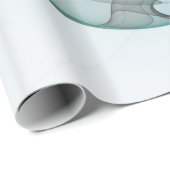 抽象芸術モダンフラクタルアートブルーターコイズグレー ラッピングペーパー (ロールコーナー)