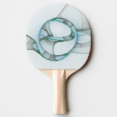 抽象芸術モダンフラクタルアートブルーターコイズグレー 卓球ラケット (裏面)