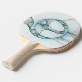 抽象芸術モダンフラクタルアートブルーターコイズグレー 卓球ラケット (正面アングル)