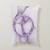 抽象芸術モダンフラクタルアートラベンダーグレー アクセントクッション (裏面(縦))