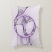 抽象芸術モダンフラクタルアートラベンダーグレー アクセントクッション (正面(垂直))