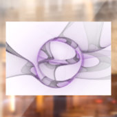 抽象芸術モダンフラクタルアートラベンダーグレー ウィンドウサイン (シート2)