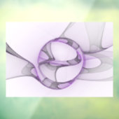 抽象芸術モダンフラクタルアートラベンダーグレー ウィンドウサイン (シート3)