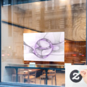 抽象芸術モダンフラクタルアートラベンダーグレー ウィンドウサイン (カフェ窓)