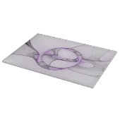 抽象芸術モダンフラクタルアートラベンダーグレー カッティングボード (角)