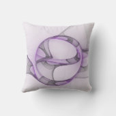 抽象芸術モダンフラクタルアートラベンダーグレー クッション (裏面)