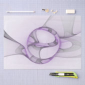 抽象芸術モダンフラクタルアートラベンダーグレー 薄葉紙 (クラフト)