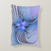抽象芸術モダンフラクタルアートラベンダーブルー アクセントクッション (裏面(縦))