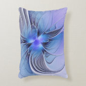 抽象芸術モダンフラクタルアートラベンダーブルー アクセントクッション (正面(垂直))