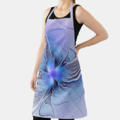 抽象芸術モダンフラクタルアートラベンダーブルー エプロン (インサイチュ)