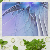 抽象芸術モダンフラクタルアートラベンダーブルー キッチンタオル (折り畳み)