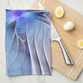 抽象芸術モダンフラクタルアートラベンダーブルー キッチンタオル (四つ折り)