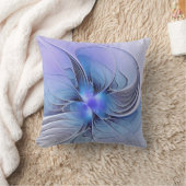 抽象芸術モダンフラクタルアートラベンダーブルー クッション (ブランケット)