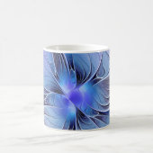抽象芸術モダンフラクタルアートラベンダーブルー コーヒーマグカップ (中央)